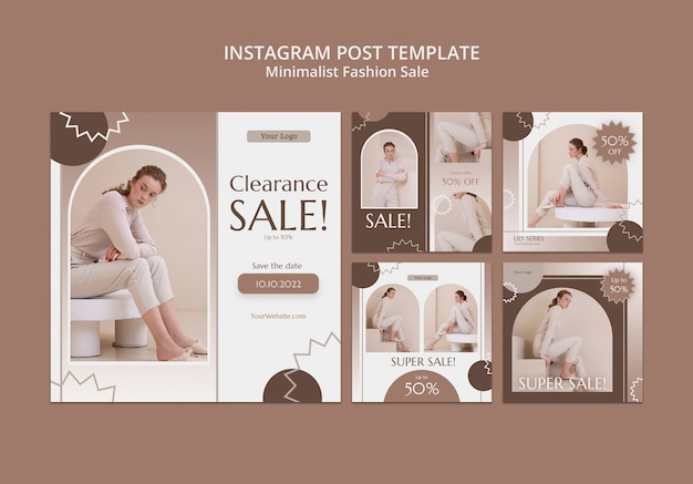 flat design minimalist fashion sale template