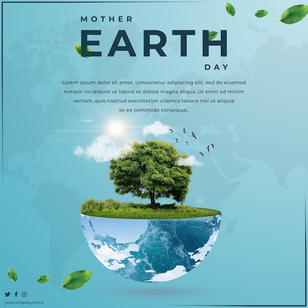 Flat design mother earth day concept