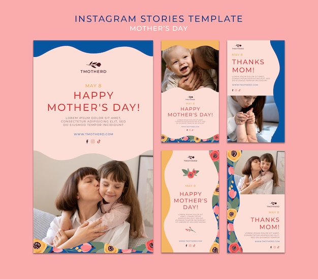 Flat design mother's day template