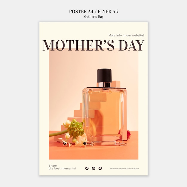 PSD flat design mother's day  template