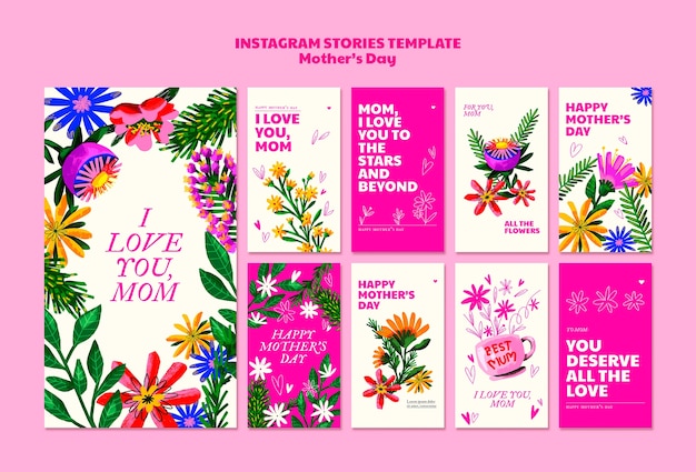 PSD flat design mothers day template