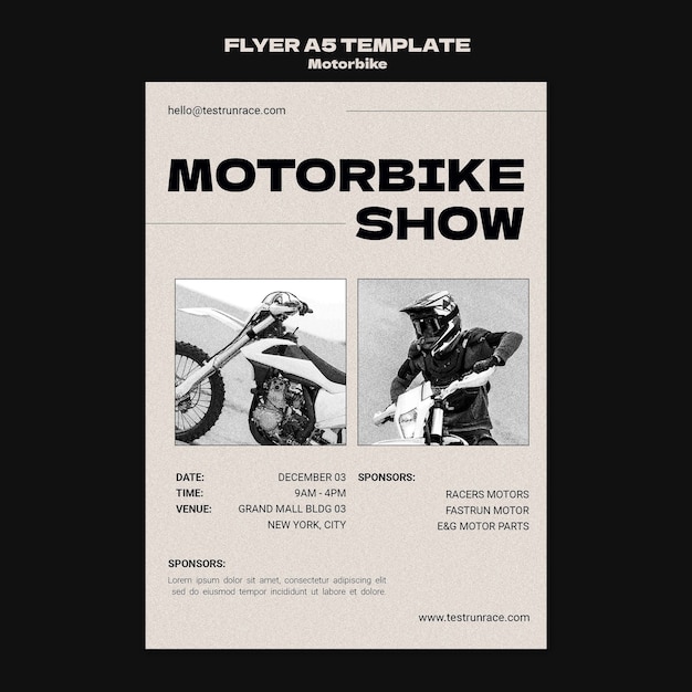 Flat design motorcycle template