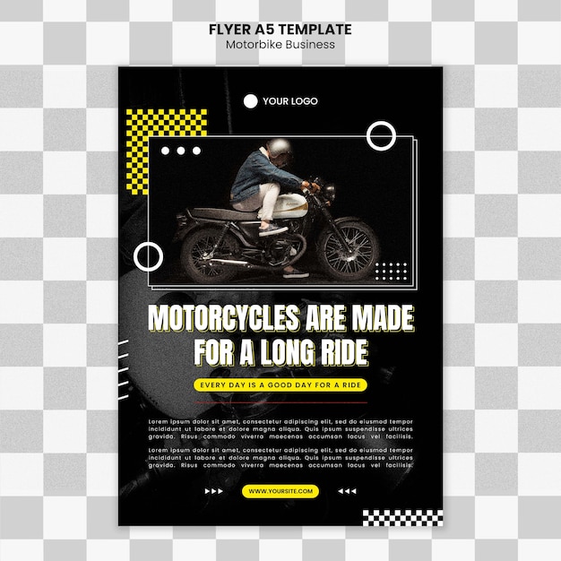 PSD flat design motorcycle template