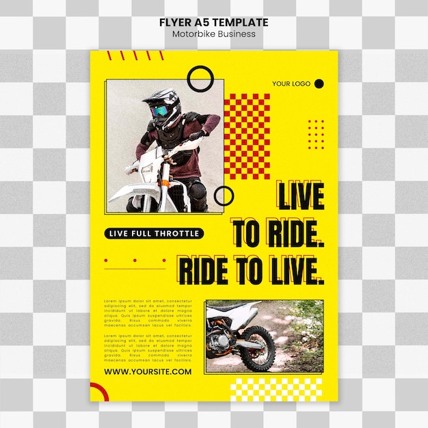 PSD flat design motorcycle template