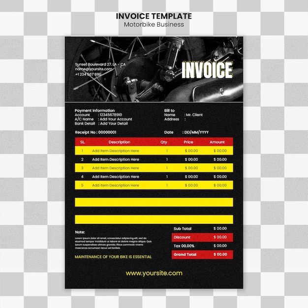 Flat design motorcycle template