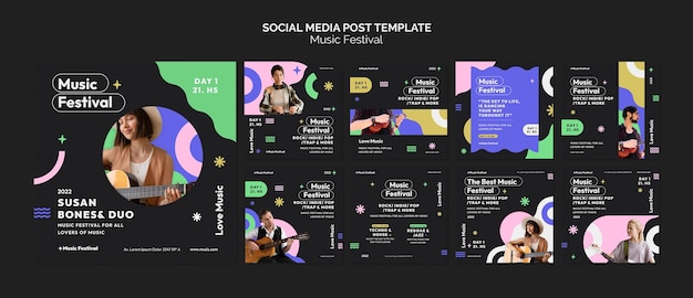 PSD flat design music festival template