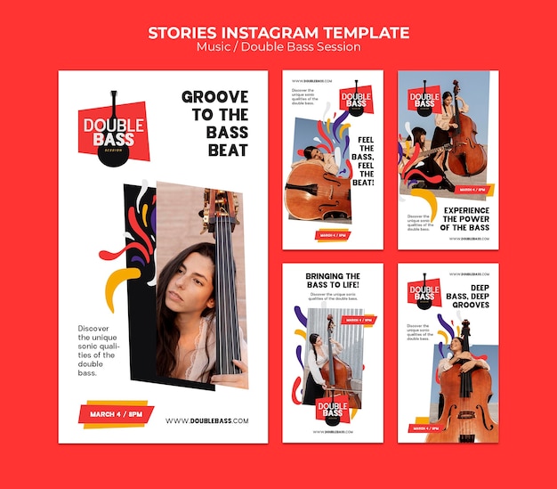 PSD flat design music session  instagram stories