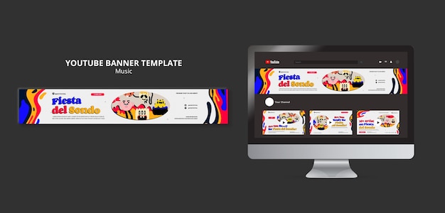 PSD 평면 디자인 음악 쇼 youtube 배너