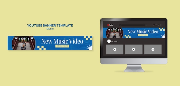 Flat design music template design