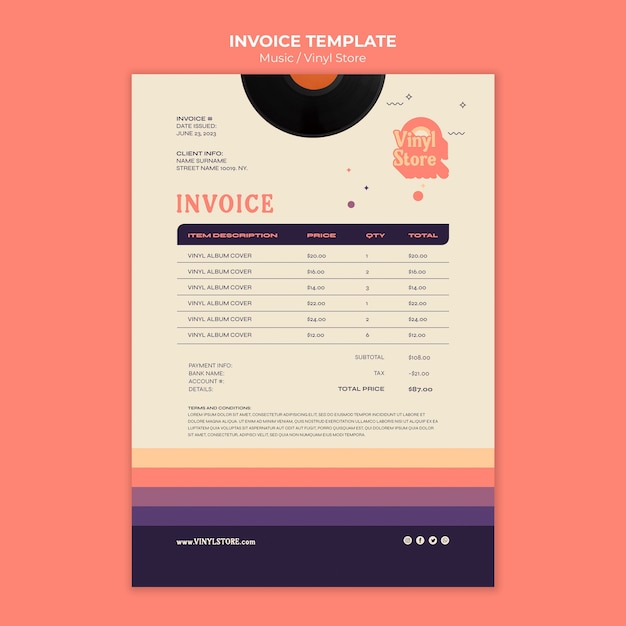 flat design music template design