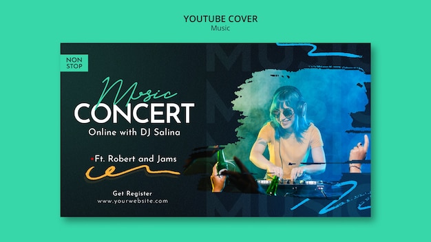 PSD flat design music template