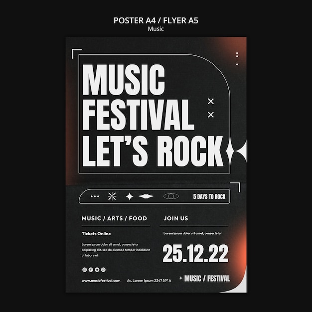 PSD flat design music template