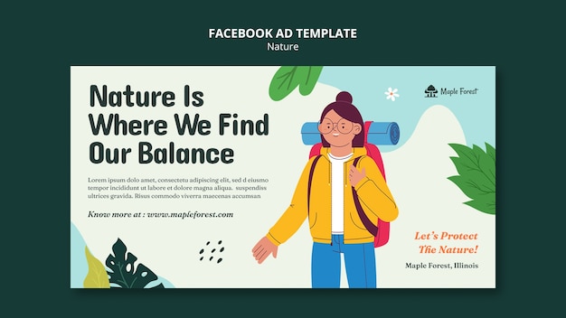 PSD flat design nature template