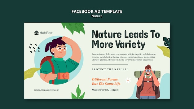 PSD flat design nature template