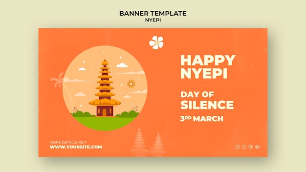 PSD flat design nyepi celebration template