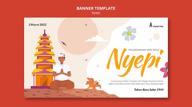 PSD flat design nyepi template