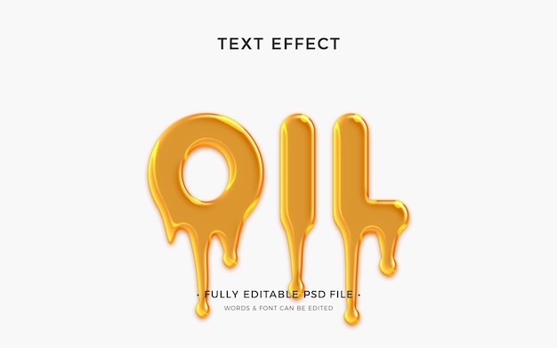 PSD flat design oil text effect