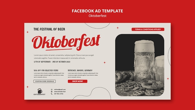 PSD flat design oktoberfest template