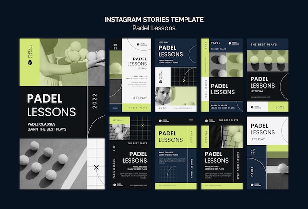 Flat design padel lessons template