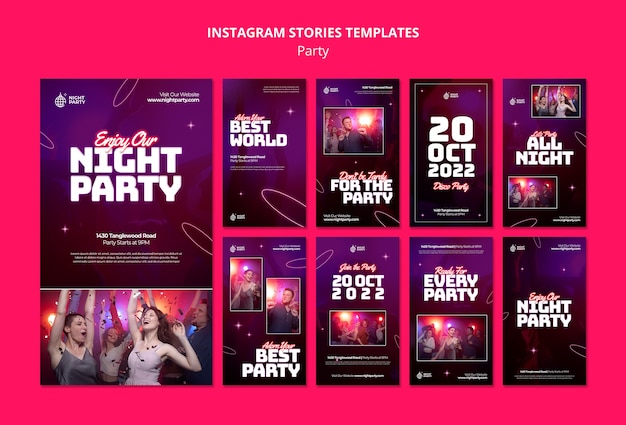 PSD flat design party design template