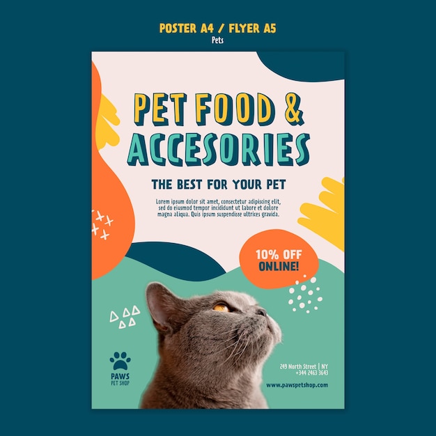 Flat design pet care template