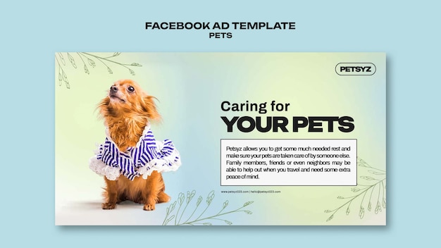 PSD flat design pet template