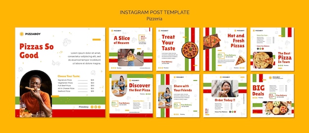 PSD flat design pizzeria template