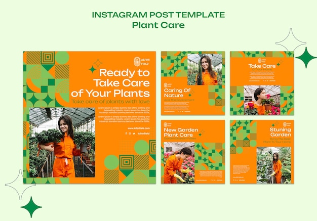 flat design plant care template