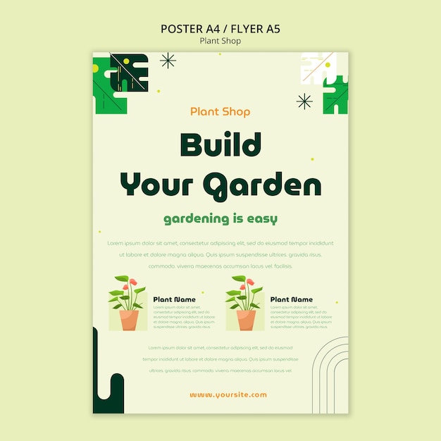 flat design plant shop template