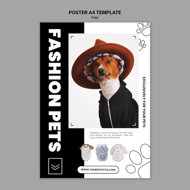 PSD modello di poster del catalogo dei prodotti dal design piatto