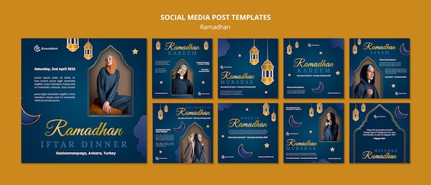 PSD flat design ramadan template