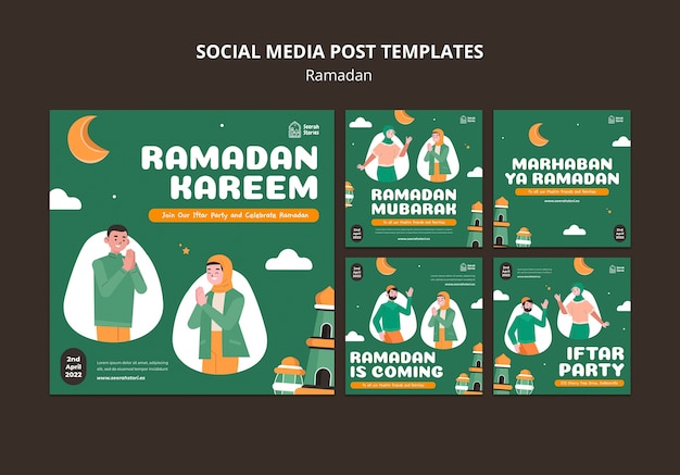 PSD modello ramadan design piatto