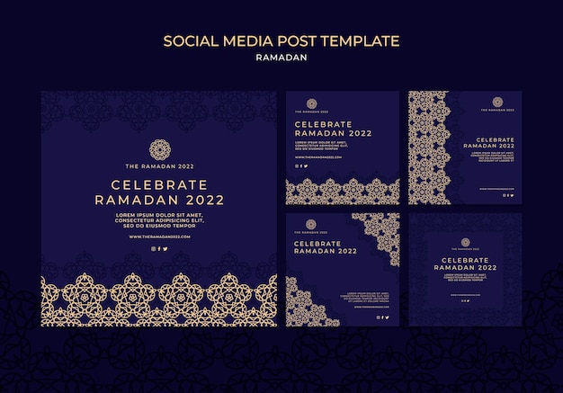 PSD flat design ramadan template