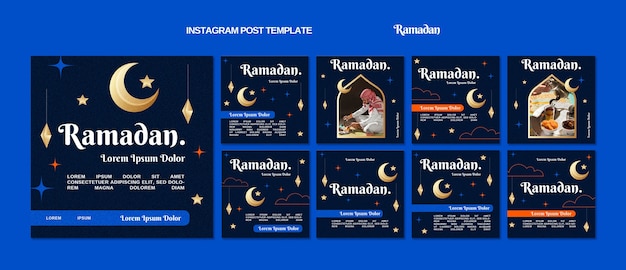 PSD flat design ramadan template