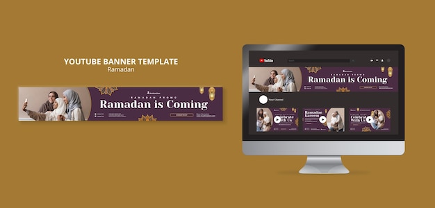 Flat design ramadan template