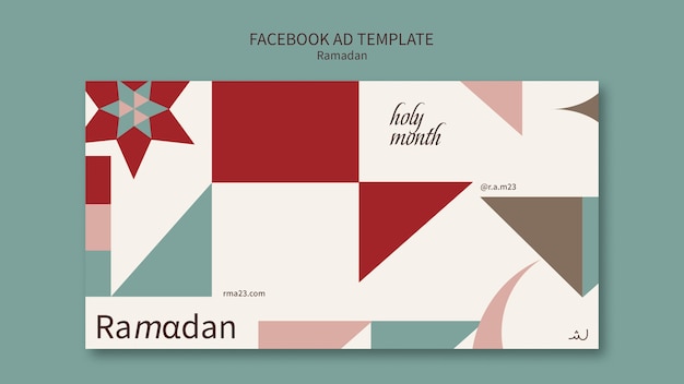 PSD flat design ramadan template