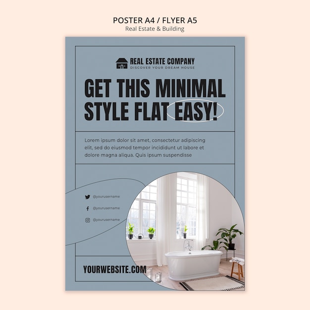 PSD flat design real estate design