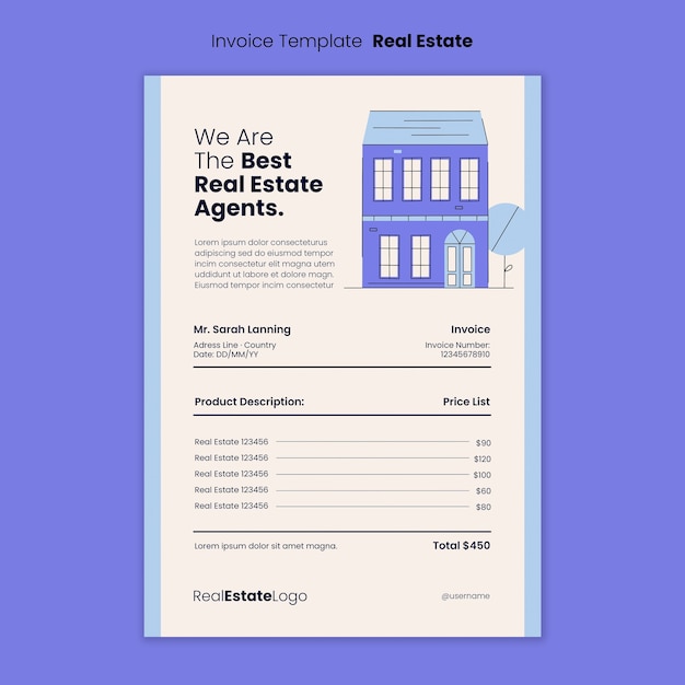 PSD flat design real estate template