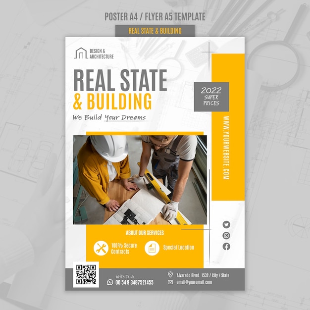 Flat design real estate  template