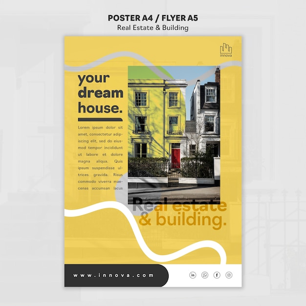 Flat design real estate template