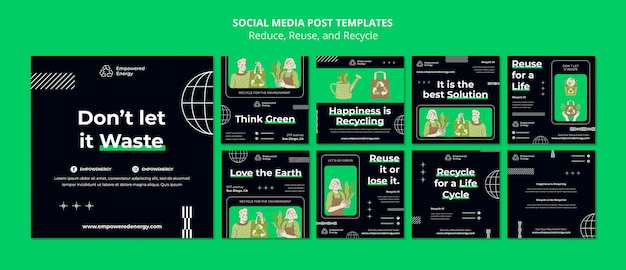 PSD flat design recycle template