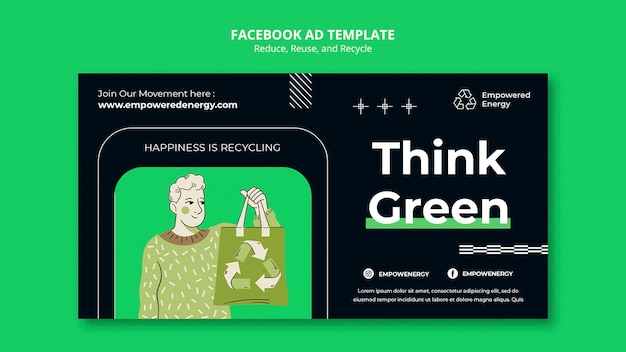 PSD flat design recycle template