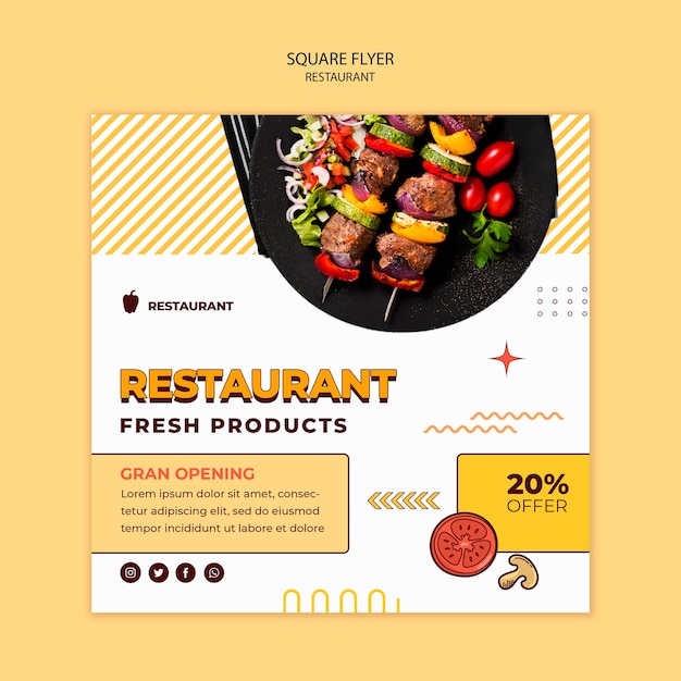 PSD flat design restaurant template