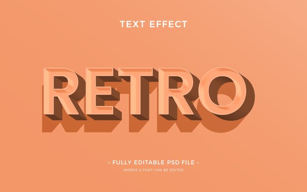 Flat design retro old school text effect