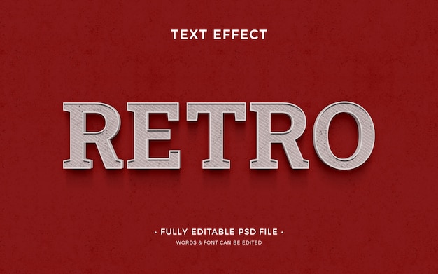 PSD flat design retro old school text effect