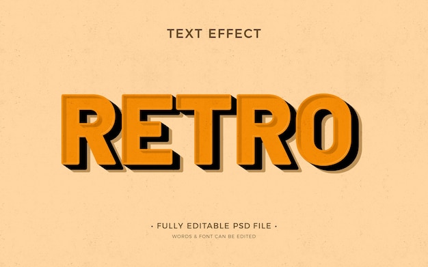 Flat design retro old school text effect