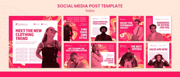 PSD flat design of sale instagram post template