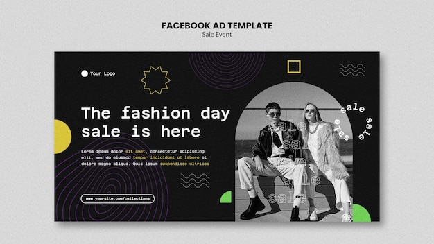 PSD flat design sale template