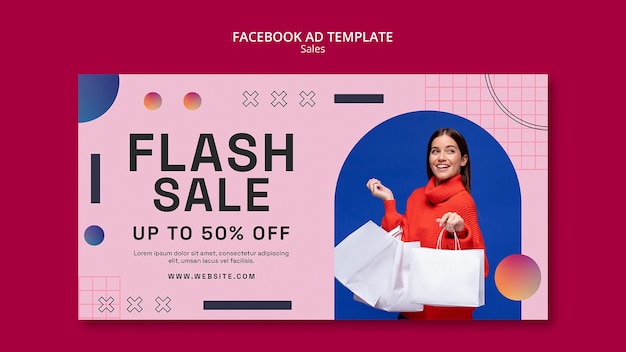 PSD flat design sale template