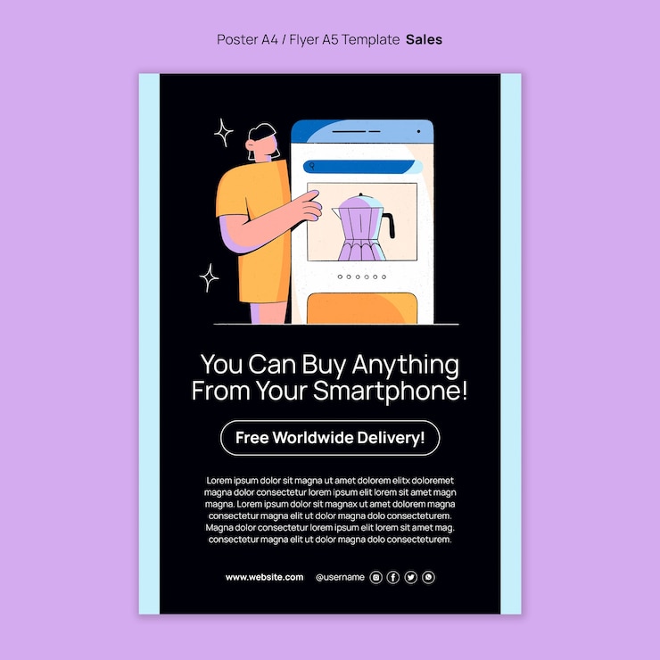 PSD flat design sales design template